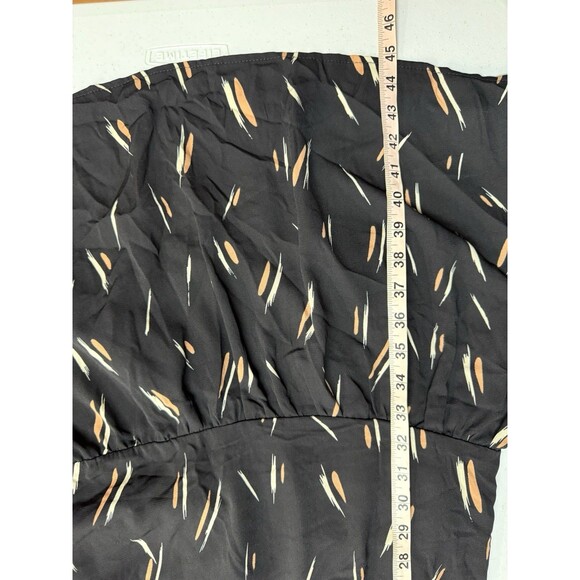 Very J Medium Dress Black Printed Smocked Midi Relaxed Flutter Short Sleeve NEW - Picture 9 of 9